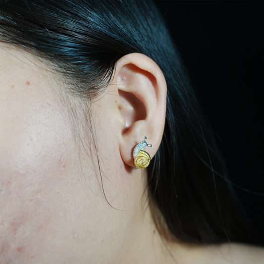 Snail Stud Earrings, Whimsical Animal Jewelry, Cute Forest Creature Earrings, Spiritual Nature-Inspired Gift for Her