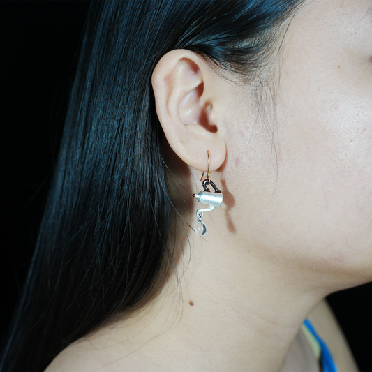 Coffee Kettle & Dripper Earrings | Asymmetrical Cafe-Inspired Studs | Whimsical Jewelry for Coffee Lovers