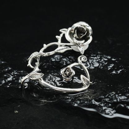 Gothic Rose Vine Earrings | Oversized Botanical Studs | Carved Flower Statement Earrings | Handmade Floral Jewelry Gift