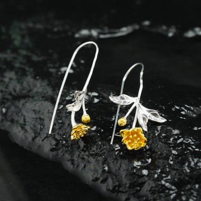 Silver Leaf Drop Earrings, Botanical Jewelry, Nature-Inspired Floral Dangle for Women
