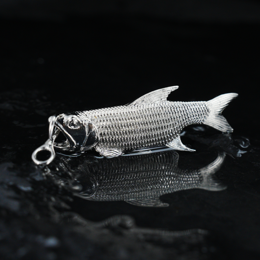 Realistic Fish Pendant Necklace for Men, Handmade Animal Totem Amulet, Nature Fishing Symbol Jewelry