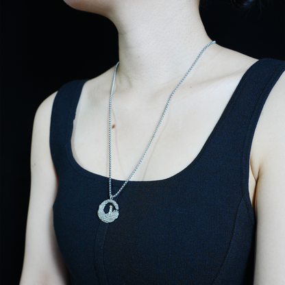 Lighthouse in Wave Pendant Necklace | Ocean Symbol Jewelry | Minimalist Nautical Unisex Accessory with Gold Accent