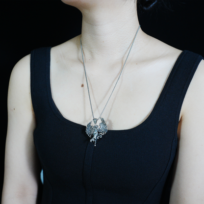 Wing Goddess Pendant, Myth-Inspired Winged Necklace, Symbol of Rebirth and Awakening, Artistic Totem Jewelry for Her, Gift Idea