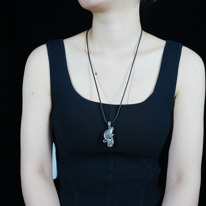 Vintage Fish Totem Pendant, Oriental Carved Fish Necklace Charm, Good Luck Amulet Pendant for Men