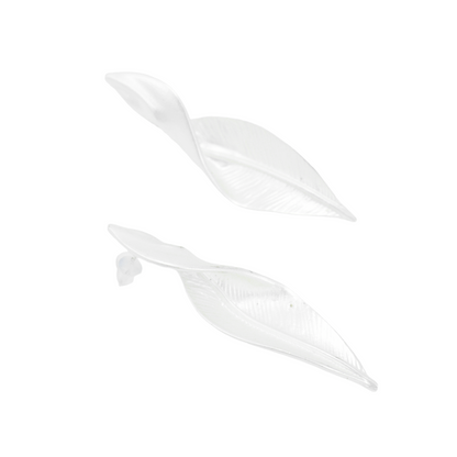 Leaf Drop Earrings, Minimalist Botanical Design Jewelry, Nature Gift for Her