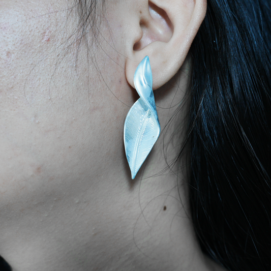 Leaf Drop Earrings, Minimalist Botanical Design Jewelry, Nature Gift for Her
