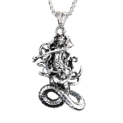 Gothic Medusa Schlangenanhänger Halskette | Dunkle Mythologie Relief Schmuck