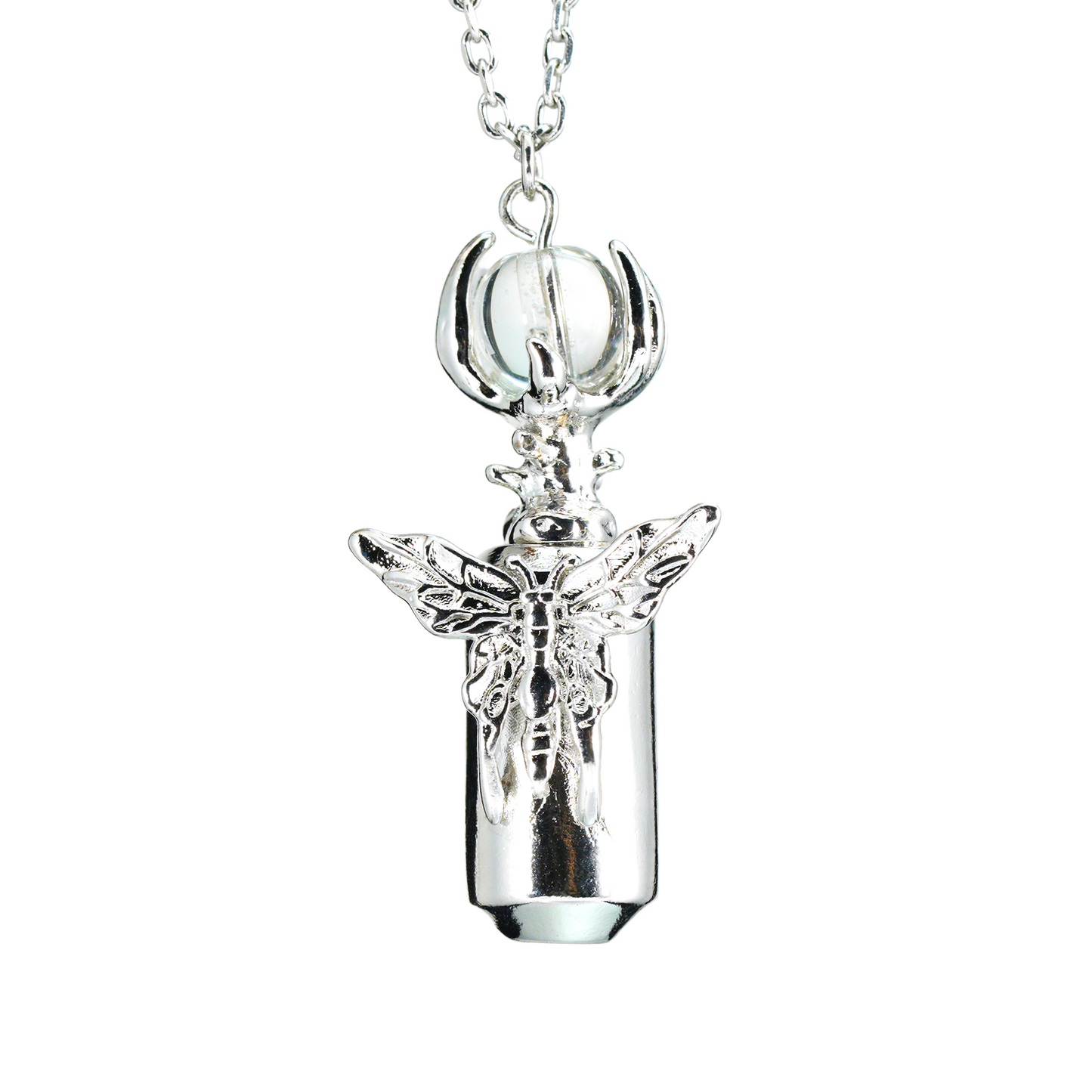 Schmetterlingskugel Halskette Gothic Mond Talisman Anhänger Unikat Schmuck