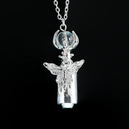 Schmetterlingskugel Halskette Gothic Mond Talisman Anhänger Unikat Schmuck