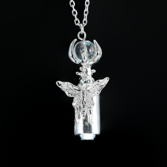Butterfly Orb Necklace Gothic Moon Talisman Pendant Unique Jewelry