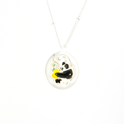 Panda Herz Anhänger, Mythischer Wächter der Liebe, Tierkette, Fantasy Schmuck