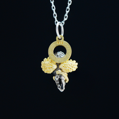 Schutzengel Anhänger, Vintage Betende Cherub Halskette, Gothic Engel Schmuck Charm