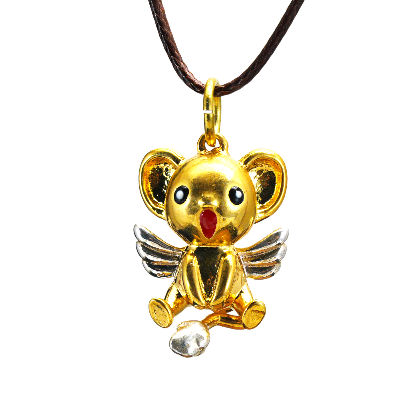 Kawaii Flying Squirrel Pendant, Fantasy Winged Animal Charm, Cute Magic Creature Jewelry