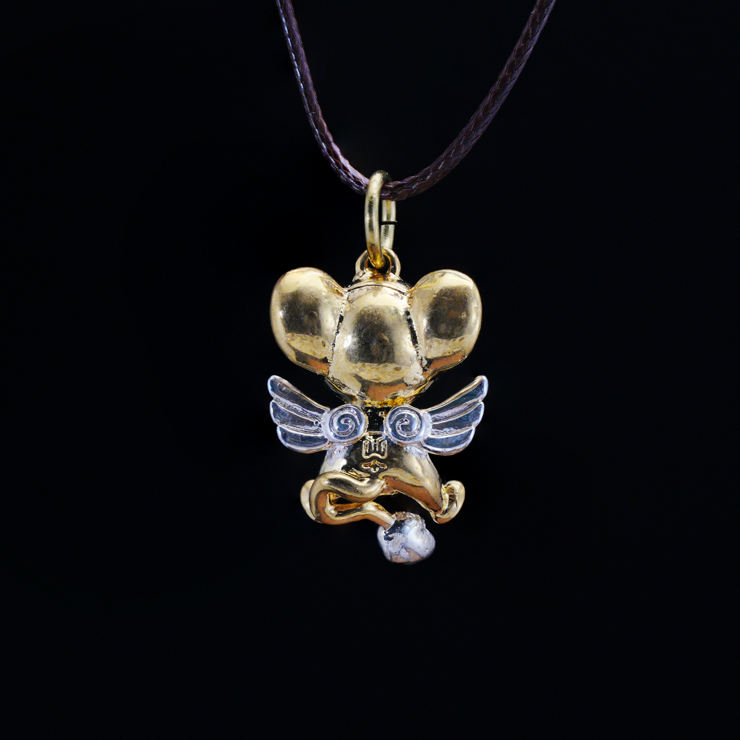 Kawaii Flying Squirrel Pendant, Fantasy Winged Animal Charm, Cute Magic Creature Jewelry