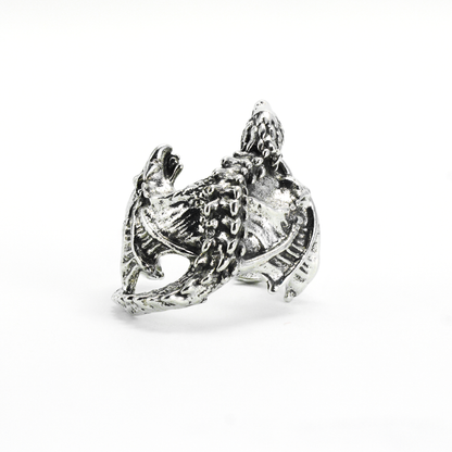 Drachen Wickelring, Gothic Fantasy Verstellbarer Schmuck, Mittelalter Stil Kupferlegierung Ring