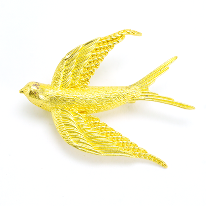 Vintage Gold Schwalben Brosche Elegante Messing Legierung Vogel Pin Retro Statement Schmuck