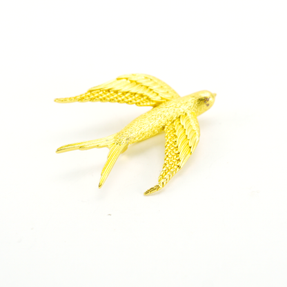 Vintage Gold Schwalben Brosche Elegante Messing Legierung Vogel Pin Retro Statement Schmuck
