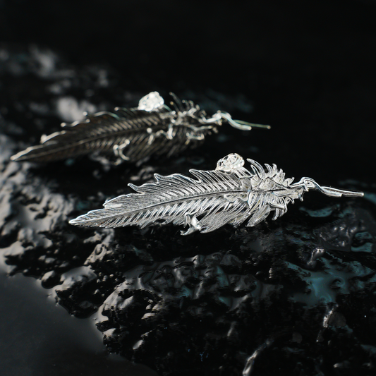 Feather Flower Brooch Nature-Inspired Elegant Unisex Jewelry