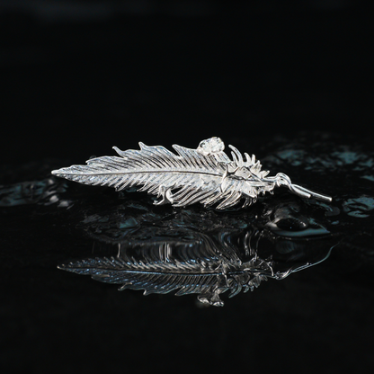 Feather Flower Brooch Nature-Inspired Elegant Unisex Jewelry
