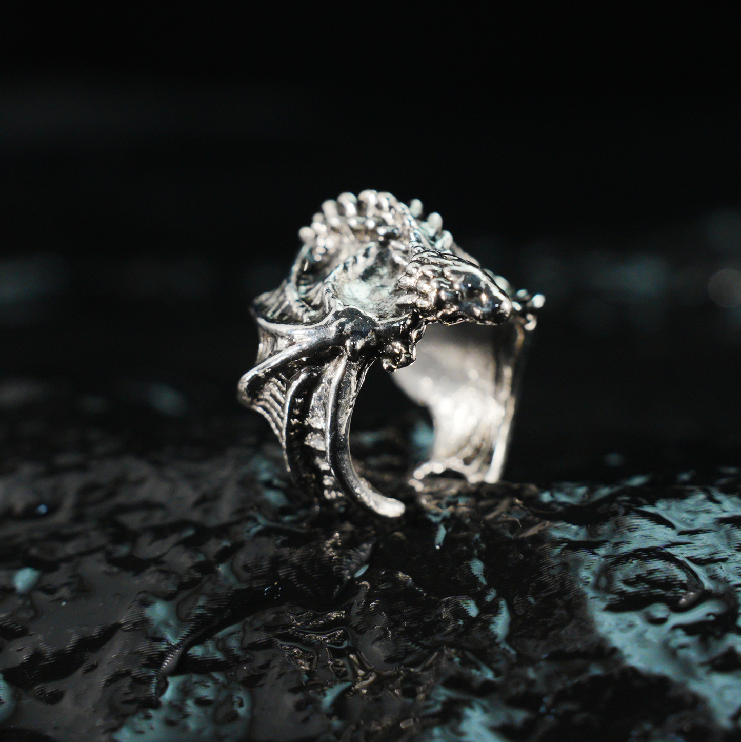 Drachen Wickelring, Gothic Fantasy Verstellbarer Schmuck, Mittelalter Stil Kupferlegierung Ring