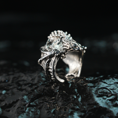 Drachen Wickelring, Gothic Fantasy Verstellbarer Schmuck, Mittelalter Stil Kupferlegierung Ring