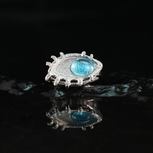 Blue Eye Talisman Ring Gothic Protection Statement Jewelry