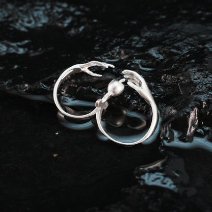 Künstlerischer Handdesign-Apfelring, verstellbar, Kupferlegierung, Paar-Geschenkschmuck