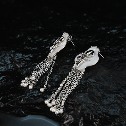 Floral Tassel Earrings Elegant Vintage Dangling Jewelry for Women