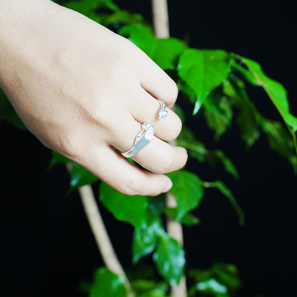 Künstlerischer Handdesign-Apfelring, verstellbar, Kupferlegierung, Paar-Geschenkschmuck