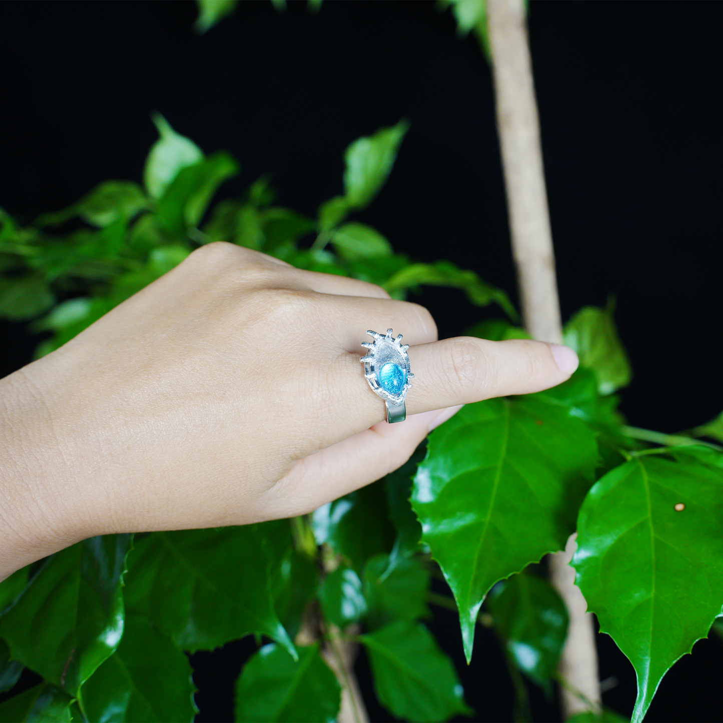 Blue Eye Talisman Ring Gothic Protection Statement Jewelry