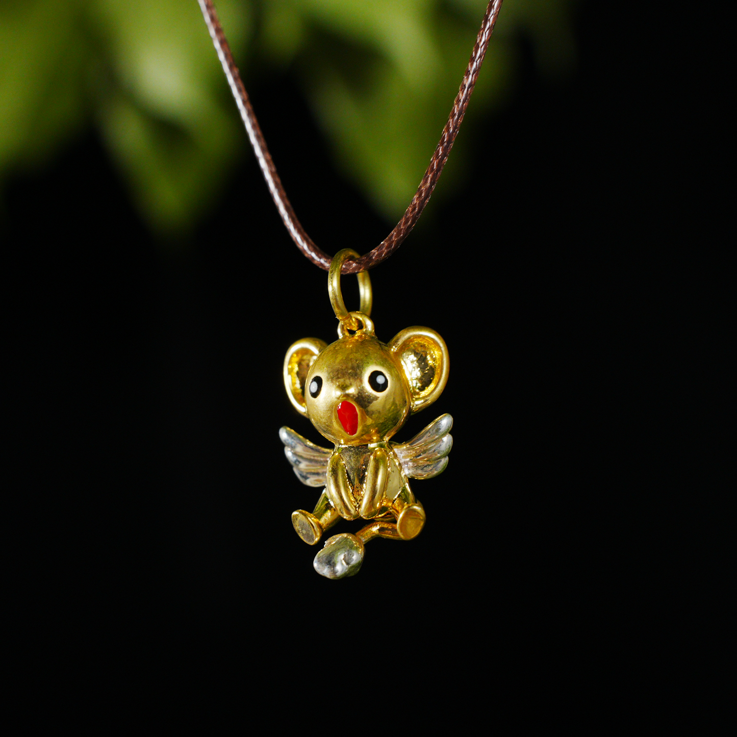 Kawaii Flying Squirrel Pendant, Fantasy Winged Animal Charm, Cute Magic Creature Jewelry