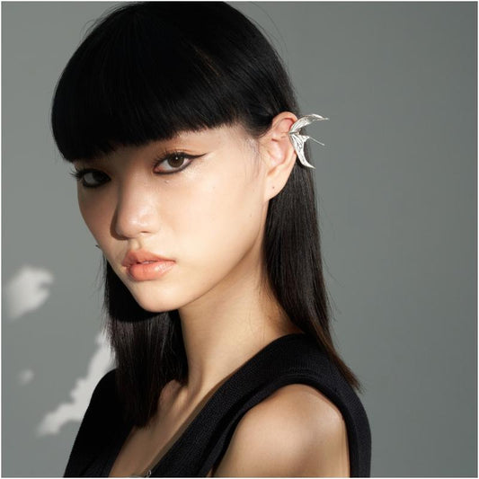 "Enamel Butterfly Ear Cuff - Tian Guan Ci Fu Edition" silver enamel ear cuff inspired by the Tian Guan Ci Fu manga