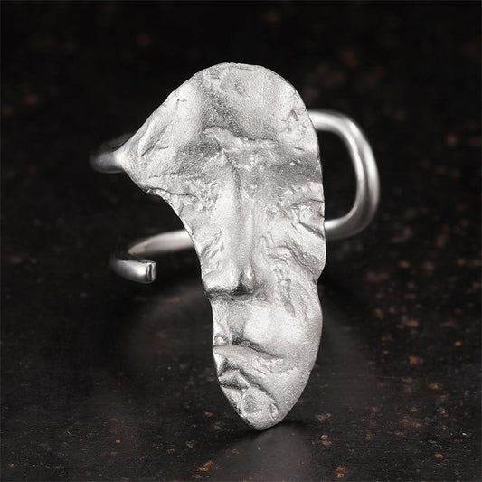 "Eclipse Noir" "Nocturnal Eclipse" is a captivating and mysterious handcrafted 925 sterling silver half-face open ring