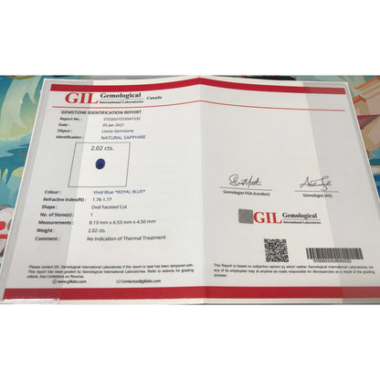 Natürlicher unbehandelter Saphir – 2,02ct – Ovalschliff in lebhaftem Royalblau – individuelle Gestaltung oder als Sammlerstück