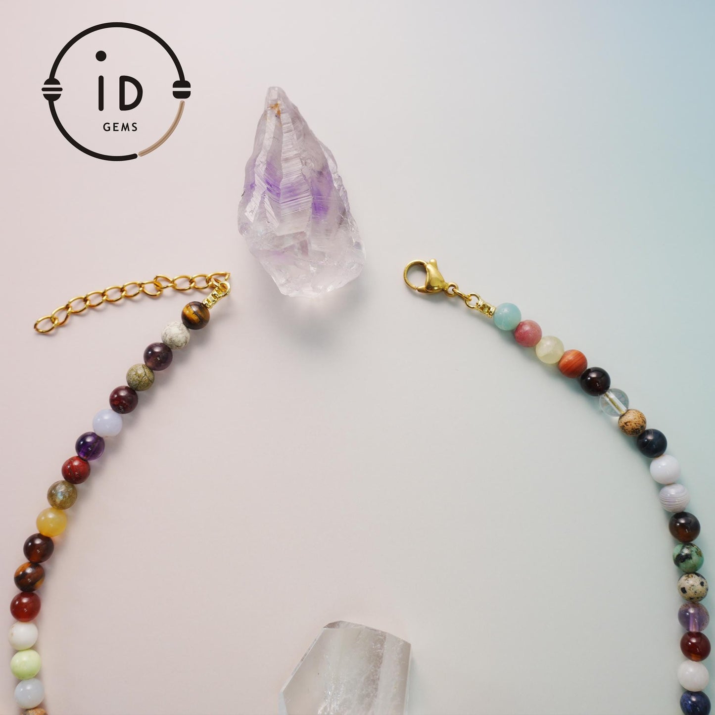 Bunte gemischte Edelstein-Unregelmäßige handgefertigte Perlenkette | Regenbogenfarbene Achatkette | Ein besonderes Geschenk für sie