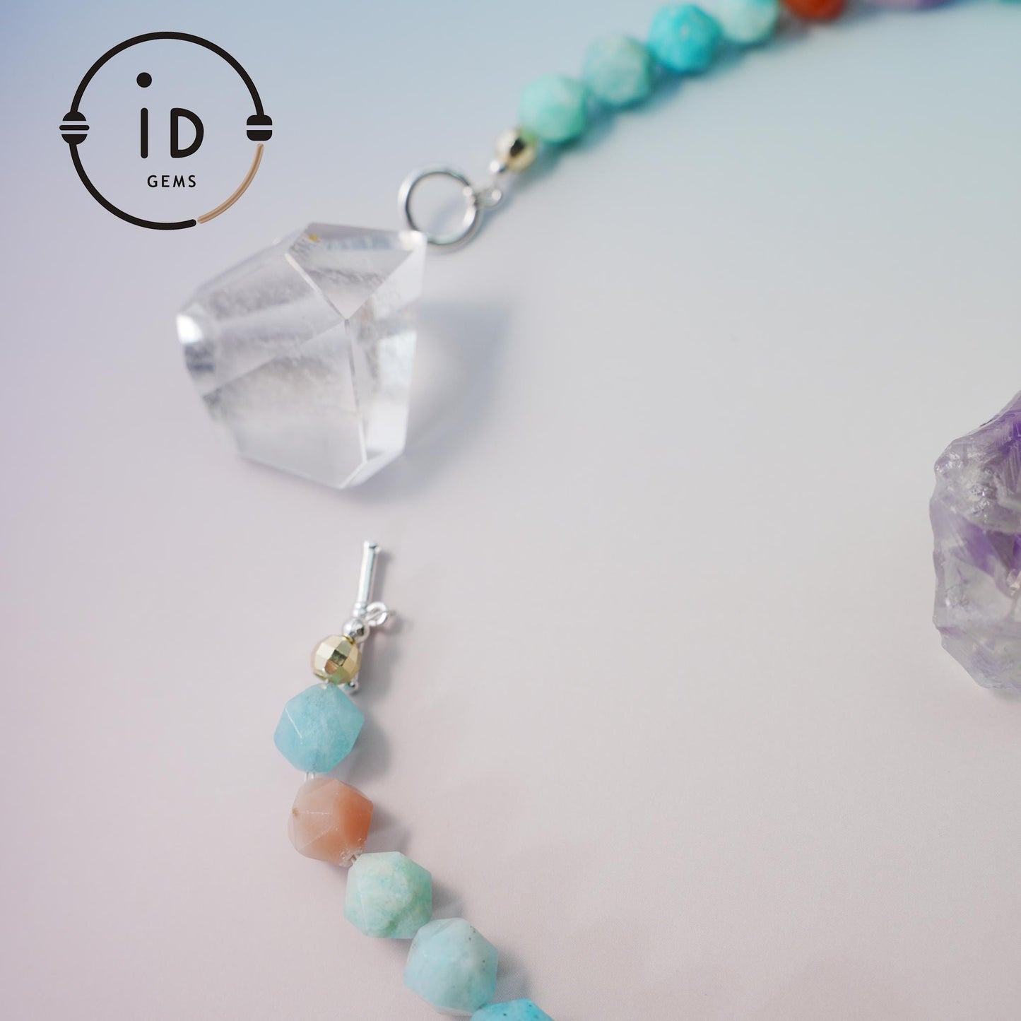 Bunte handgefertigte Edelstein-Perlenkette im Meeres-Strand-Stil |Sommerlicher Meereslook|Boho-Sommergeschenk|Naturinspirierter Schmuck