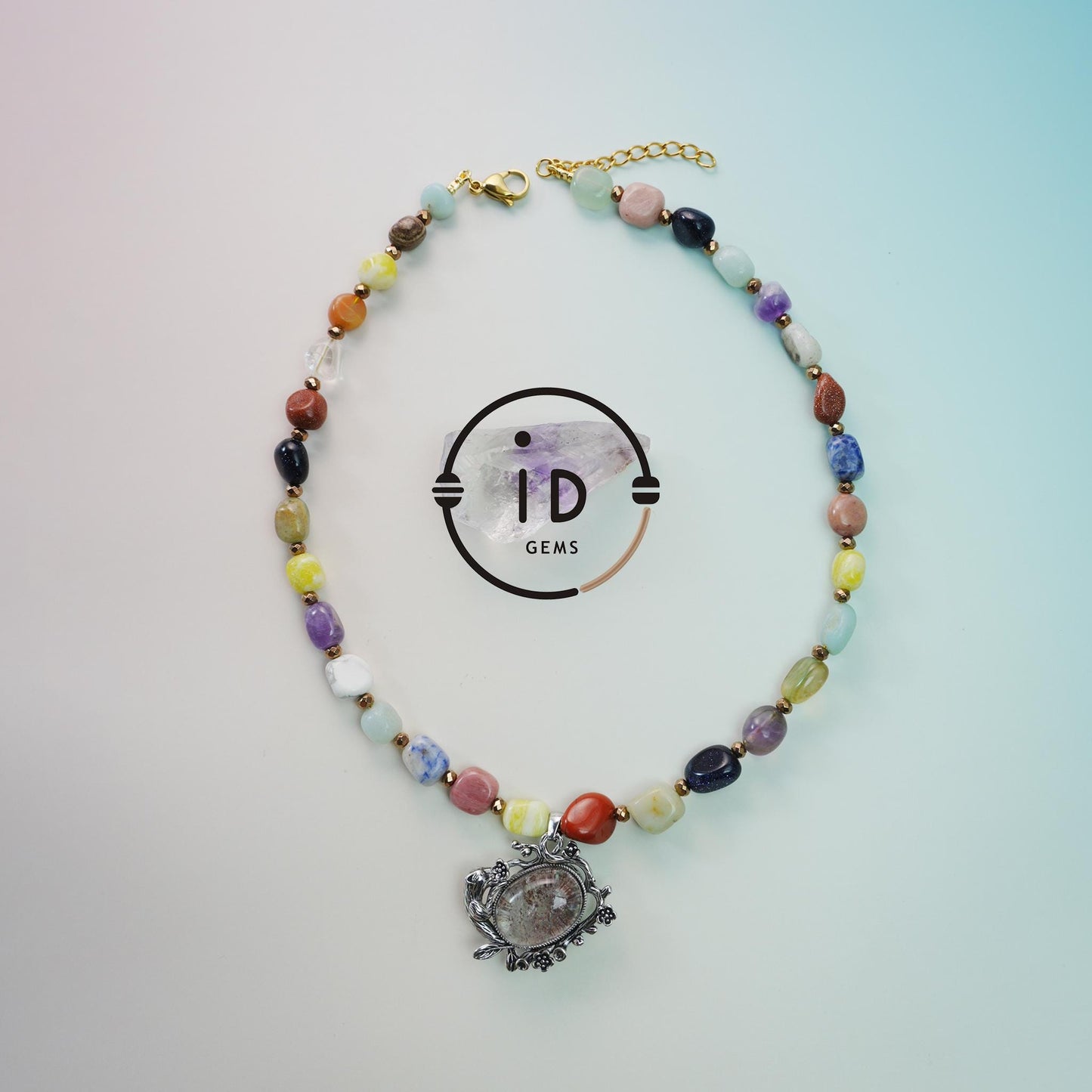 Vintage Silber Blumenanhänger Achat Halskette | Große unregelmäßige handgefertigte Perlen | Boho Stil Armband | Einzigartiges Kunstgeschenk