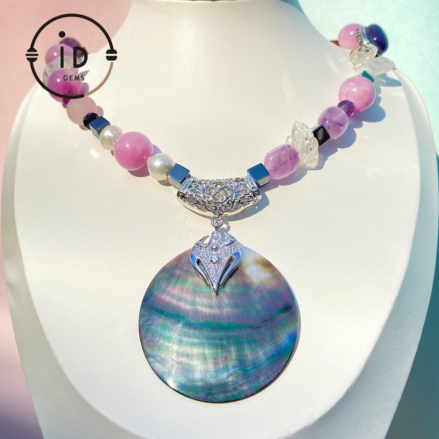 Rohtextur, unregelmäßige bunte große Perlen | Boho minimalistischer Stil | Freier, künstlerischer Schmuck | Handgefertigte Designkette