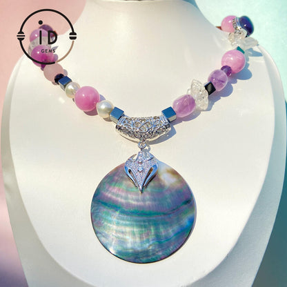 Rohtextur, unregelmäßige bunte große Perlen | Boho minimalistischer Stil | Freier, künstlerischer Schmuck | Handgefertigte Designkette