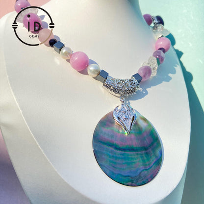 Rohtextur, unregelmäßige bunte große Perlen | Boho minimalistischer Stil | Freier, künstlerischer Schmuck | Handgefertigte Designkette