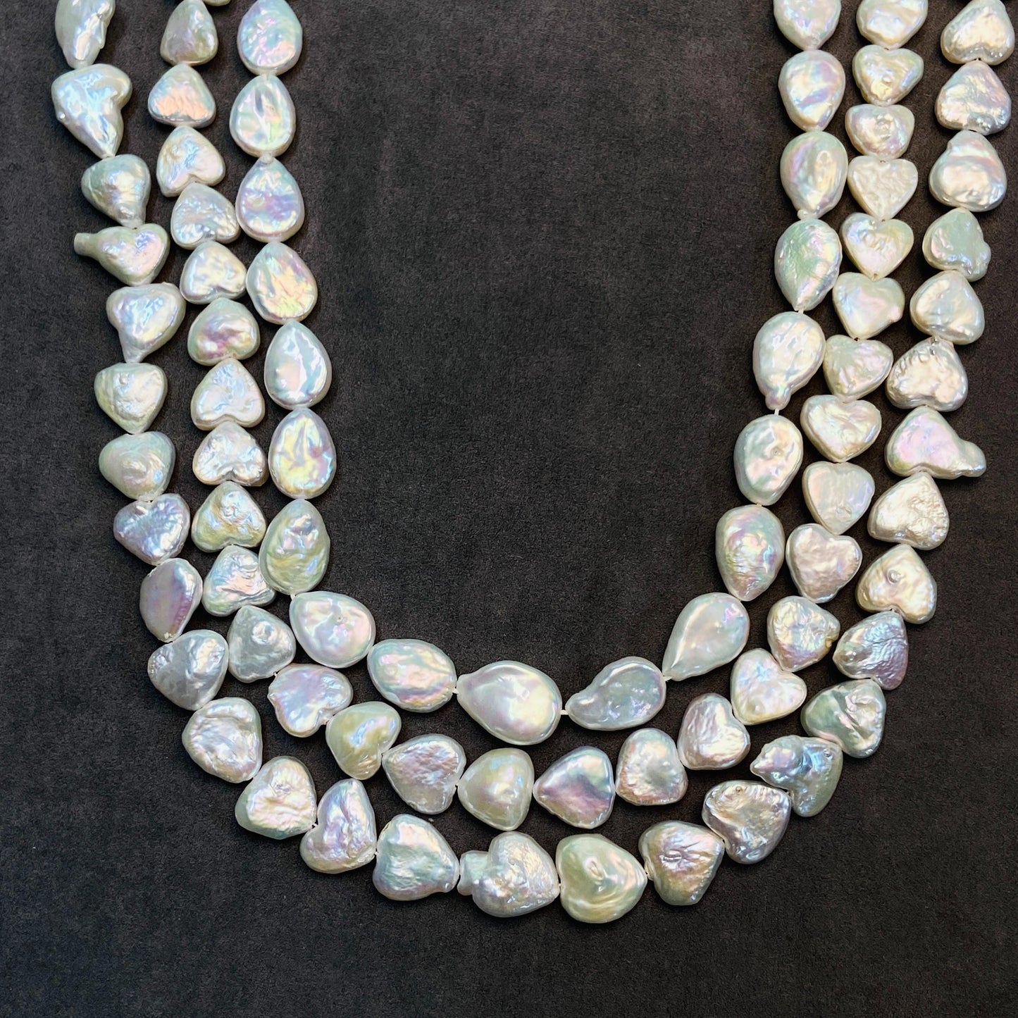 Natural Freshwater Heart Pearls｜31 pcs · 38.2 cm｜Weight Options 29.8 g / 34.7 g｜DIY Bracelet & Necklace Jewelry Making Beads｜Romantic Pearl Accessories