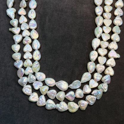 Natural Freshwater Heart Pearls｜31 pcs · 38.2 cm｜Weight Options 29.8 g / 34.7 g｜DIY Bracelet & Necklace Jewelry Making Beads｜Romantic Pearl Accessories