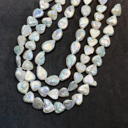 Natural Freshwater Heart Pearls｜31 pcs · 38.2 cm｜Weight Options 29.8 g / 34.7 g｜DIY Bracelet & Necklace Jewelry Making Beads｜Romantic Pearl Accessories