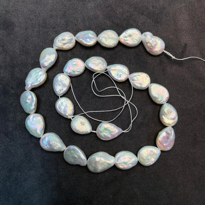 Natural Freshwater Drop Pearls Loose Beads｜25 pcs · 39 cm · 32.7 g｜DIY Bracelet & Necklace Jewelry Making Supplies｜Elegant Pearl Material