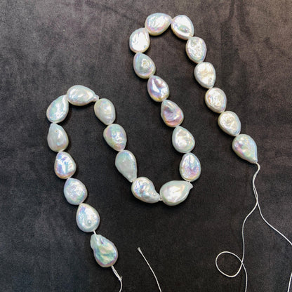 Natural Freshwater Drop Pearls Loose Beads｜25 pcs · 39 cm · 32.7 g｜DIY Bracelet & Necklace Jewelry Making Supplies｜Elegant Pearl Material