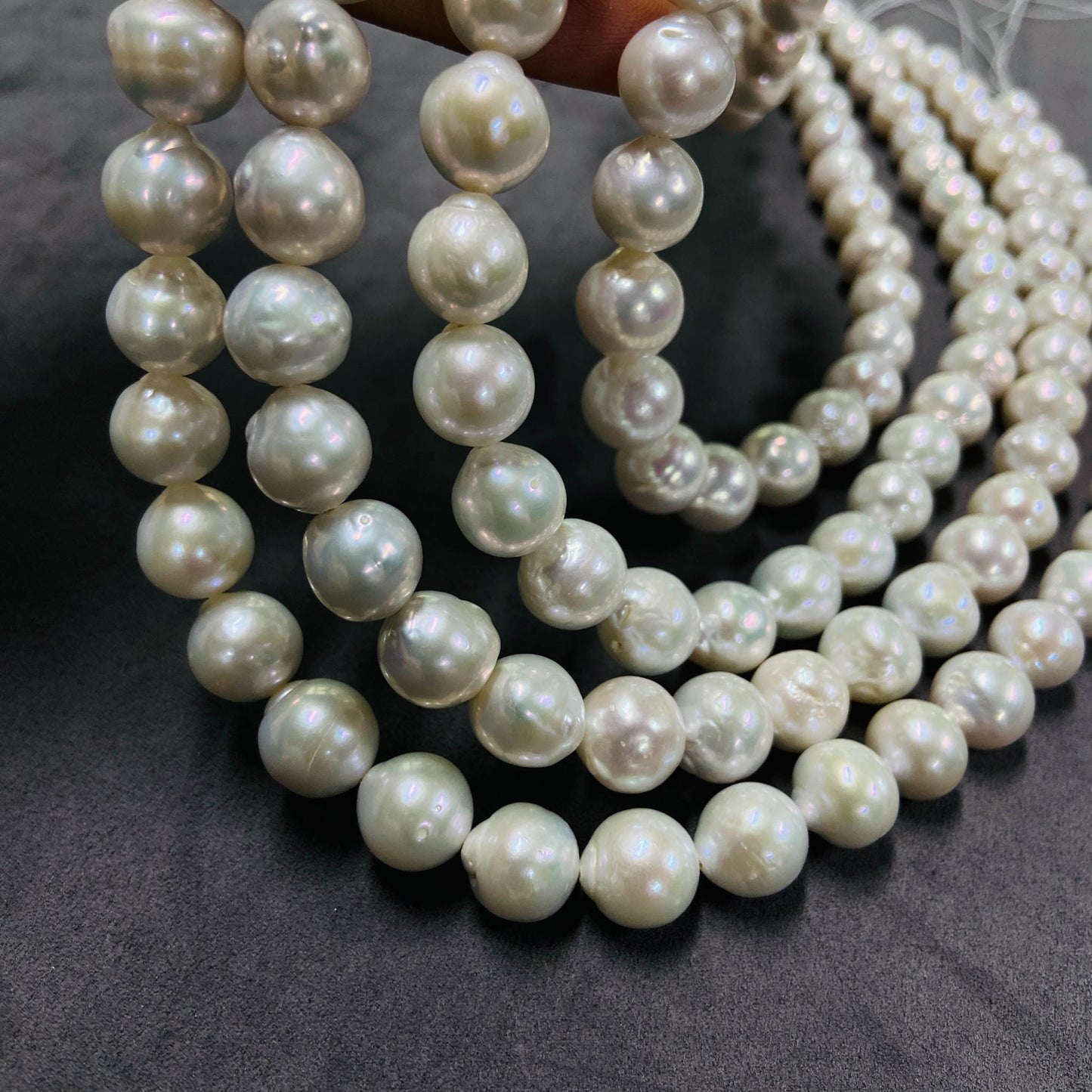 Natural Large Round Freshwater Pearls · 10mm Loose Beads · 39.5cm Strand · 54g | High-Luster DIY Bracelet & Necklace Jewelry Material