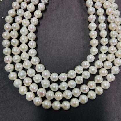 Natural Large Round Freshwater Pearls · 10mm Loose Beads · 39.5cm Strand · 54g | High-Luster DIY Bracelet & Necklace Jewelry Material