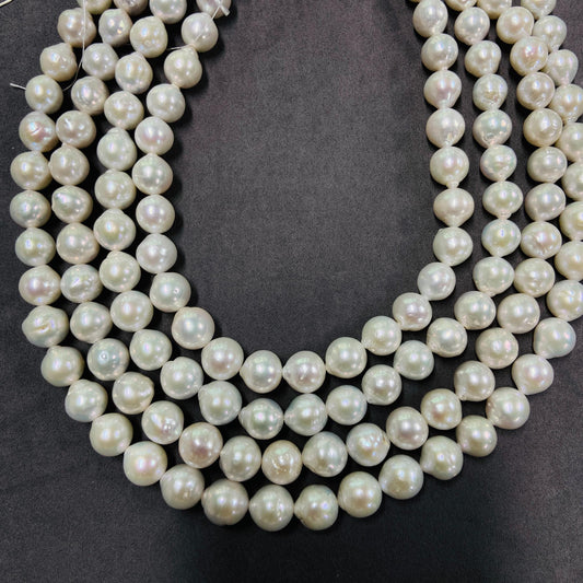 Natural Large Round Freshwater Pearls · 10mm Loose Beads · 39.5cm Strand · 54g | High-Luster DIY Bracelet & Necklace Jewelry Material