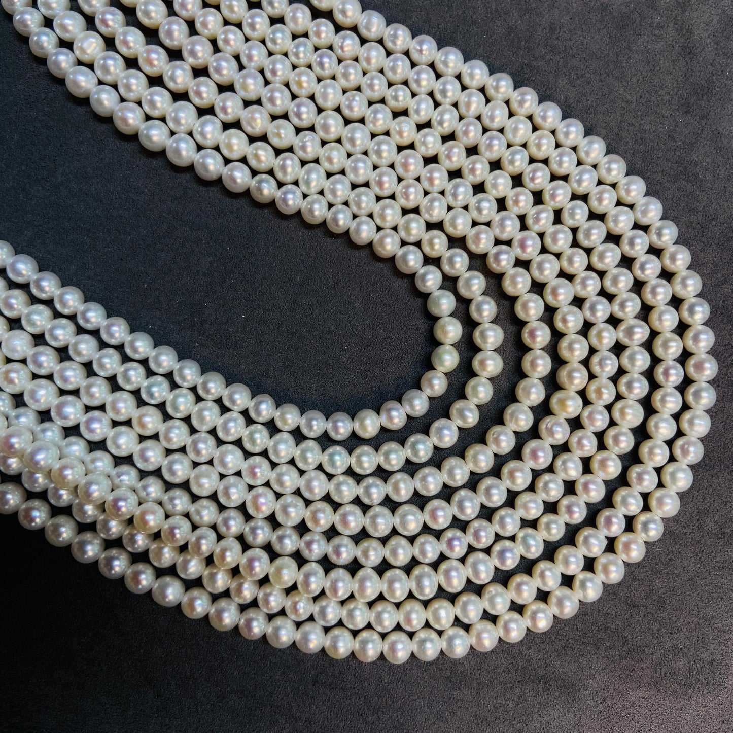 Natural Small Round Freshwater Loose Pearls｜4.5 mm · 40 cm · 11 g｜Smooth & Classic DIY Bracelet & Necklace Beading Material｜Simple & Elegant