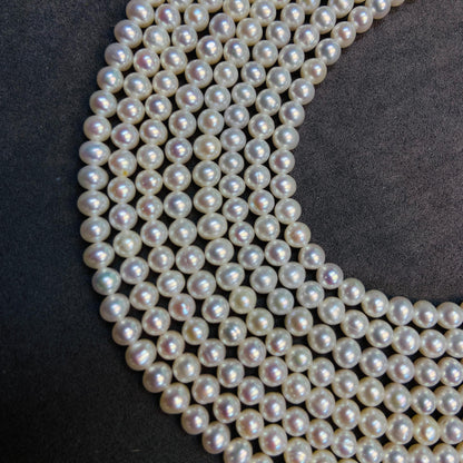 Natural Small Round Freshwater Loose Pearls｜4.5 mm · 40 cm · 11 g｜Smooth & Classic DIY Bracelet & Necklace Beading Material｜Simple & Elegant